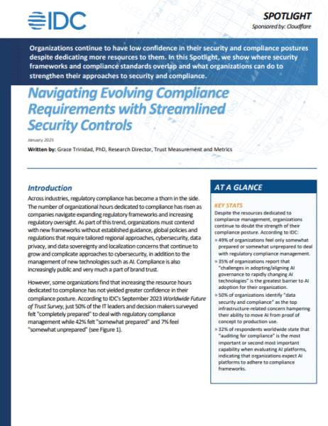 2025 IDC Spotlight: Navigating Evolving Compliance Requirements with Streamlined Security Controls